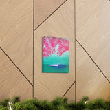 Pink Palms and Wave - Canvas Gallery Wrap