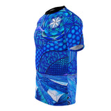 Blue Ocean Trippy All Over Print T Shirt - Spiritual Sacred Geometry Shirt, Psychedelic clothes, Raver clothing, HB Pier