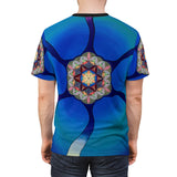 Flower of Life Blues greens and trippy pattern All Over Print T Shirt -  Psychedelic clothes, Raver, Sun, Visionary Sacred Geometry Gifts