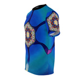 Flower of Life Blues greens and trippy pattern All Over Print T Shirt -  Psychedelic clothes, Raver, Sun, Visionary Sacred Geometry Gifts