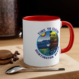 Time to Clean Huntington Beach Oil Spill Design Accent Coffee Mug, 11oz