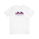 Huntingon Beach Red White and Blue Waves Super Soft T Shirt Huntington Beach