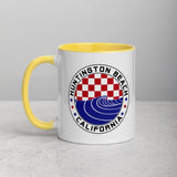 Huntington Beach Checker & Wave Patriotic Mug with Color Inside