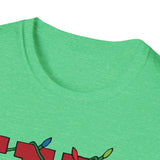 Huntington Beach HB in Christmas Lights Softstyle T Shirt Front Design
