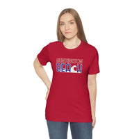Red White and Blue Huntington Beach Wave Super Soft Unisex T Shirt