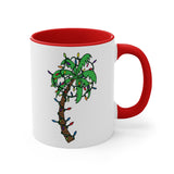 HB and Palm Tree with Christmas Lights Coffee Mug, 11oz