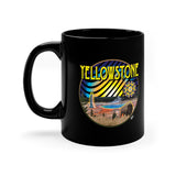 Yellowstone National Park with Geyser & Bison 11oz Black Mug
