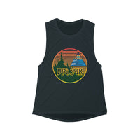 Big Sur Sunset Women's Flowy Scoop Muscle Tank Seed of Life Sacred Geometry Waves and Surf Art