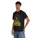 Bob Marley One Love Rasta Colors on Black Unisex Heavy Durable Long Cotton T Shirt