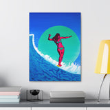 Pink Surfer Girl Canvas Gallery Wrap