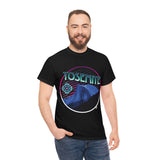 Yosemite Half Dome Sacred Geometry Heavy thick Cotton Long Lasting Durable T Shirt Mens and Women's blue pink and purple