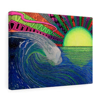 Big Wave Sunset Canvas Gallery Wrap