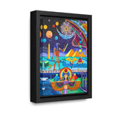 Thoth and Isis Framed Canvas Print - Spiritual Sacred Geometry Wall Art, Psychedelic Room Decor, Yoga Studio Art, Magick Hermeticism