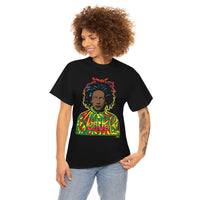 Bob Marley One Love Rasta Colors on Black Unisex Heavy Durable Long Cotton T Shirt