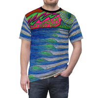 Trippy Wave psychedelic All Over Print T Shirt Perfect Wave gift for surfers ocean lovers