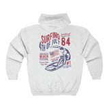 84 Surfing 4th of July Championship Patriotic Unisex Full Zip Hooded Sweatshirt