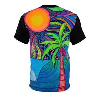 Palm Tree Wave Trippy All Over Print T Shirt -  Psychedelic clothes, Raver, Sun, Visionary gifts
