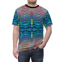 Trippy Blue Orange Checkers Spiral All Over Print T Shirt -  Psychedelic clothes, Raver clothing Sacred Geometry