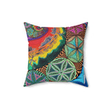 Fibonacci Seed of Life Sacred Geometry Square Pillow Colorful Home Decor