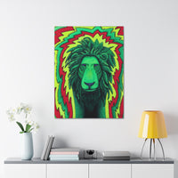 Rasta Lion Reggae Wall Art Canvas Gallery Wrap Print Green Yellow Red Eclectic Home Decor