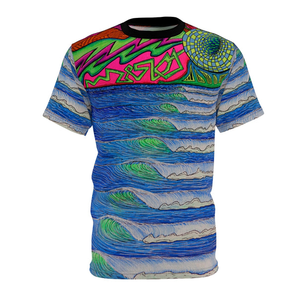 Trippy Wave psychedelic All Over Print T Shirt Perfect Wave gift for surfers ocean lovers