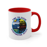 Time to Clean Huntington Beach Oil Spill Design Accent Coffee Mug, 11oz