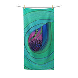 Green Tube Wave Trippy Wave Beach Towel for Surfers and Beach Lovers