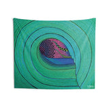 Green Room Wave Tapestry - Surf Art, Wall Art, Green, Wave Art, Surf, Psychedelic, Tube, Surfer, Room Decor