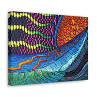 Crackle Sun Trippy Vibrant Eclectic Canvas Gallery Wrap
