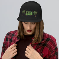 Green HB and Palm Trees in Christmas Lights Trucker Cap