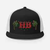 Palms Trees and Red HB in Christmas Lights Trucker Cap