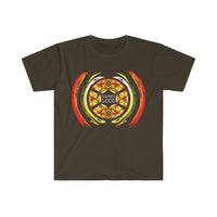 Sounds Good Sacred Geometry Vibrations Red Orange and Yellow Softstyle T-Shirt