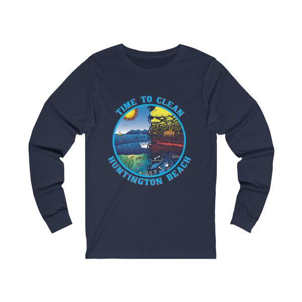 Time to Clean Huntington Beach Oil Spill Unisex Jersey Long Sleeve T Shirt