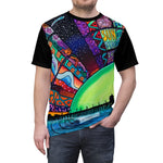 Huntington Beach Trippy Pier All Over Print T Shirt -  Psychedelic clothes, Raver clothing Sacred Geometry