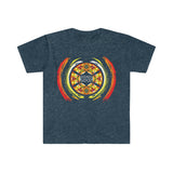 Sounds Good Sacred Geometry Vibrations Red Orange and Yellow Softstyle T Shirt