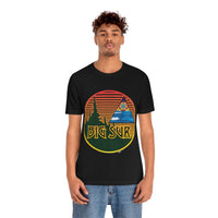 Big Sur Sunset T Shirt Light Super Soft Cotton Seed of Life Sacred Geometry Waves and Surf Art