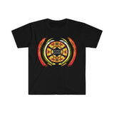 Sounds Good Sacred Geometry Vibrations Red Orange and Yellow Softstyle T Shirt
