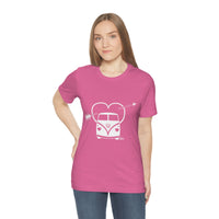 Bus Valentine Short Sleeve Deep V-Neck Womens T Shirt
