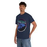 Yosemite Half Dome Sacred Geometry Heavy thick Cotton Long Lasting Durable T Shirt Mens and Women's blue pink and purple
