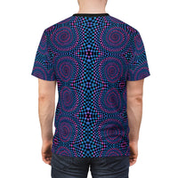 Trippy Blue Pink and Purple Spiral All Over Print T Shirt -  Psychedelic clothes, Raver clothing Spiral Sacred Geometry