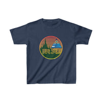 Big Sur Sunset Kids T Shirt Heavy Thick Cotton Durable Long Seed of Life Sacred Geometry Waves and Surf Art