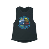Time to Clean Huntington Beach Oil Spill Women's Flowy Scoop Muscle Tank