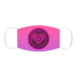 Valentine's Day Sacred Heart Face Mask - Sacred Geometry, Flower of Life, Heart, Pink, Purple