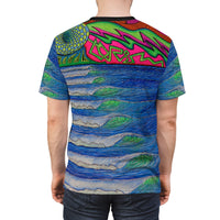 Trippy Wave psychedelic All Over Print T Shirt Perfect Wave gift for surfers ocean lovers