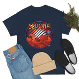 Sedona Arizona Cathedral Rock Heavy Long Durable Cotton T Shirt Sacred Geometry Flower of Life Seed of Life Pentagon