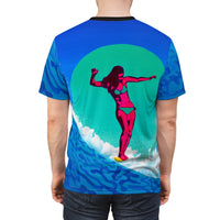 Surfer Girl Trippy Pier All Over Print T Shirt -  Psychedelic clothes, Gifts for Surfers