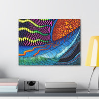 Crackle Sun Trippy Vibrant Eclectic Canvas Gallery Wrap