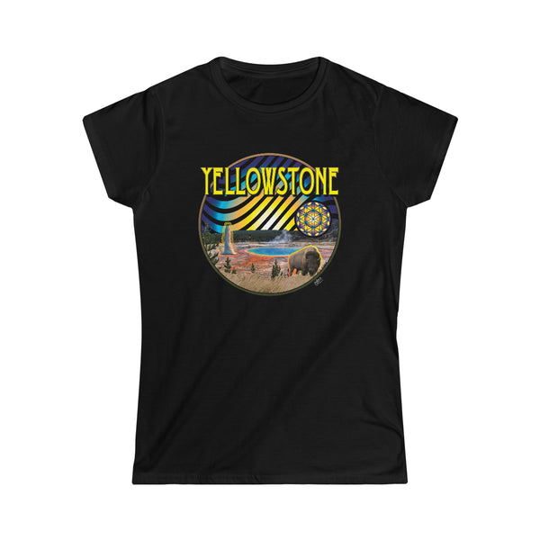 Yellowstone Geyser and Buffalo Women's Softstyle T Shirt