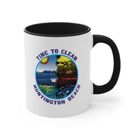 Time to Clean Huntington Beach Oil Spill Design Accent Coffee Mug, 11oz