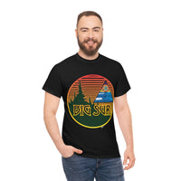 Big Sur Sunset T Shirt Heavy Thick Cotton Durable Long Seed of Life Sacred Geometry Waves and Surf Art